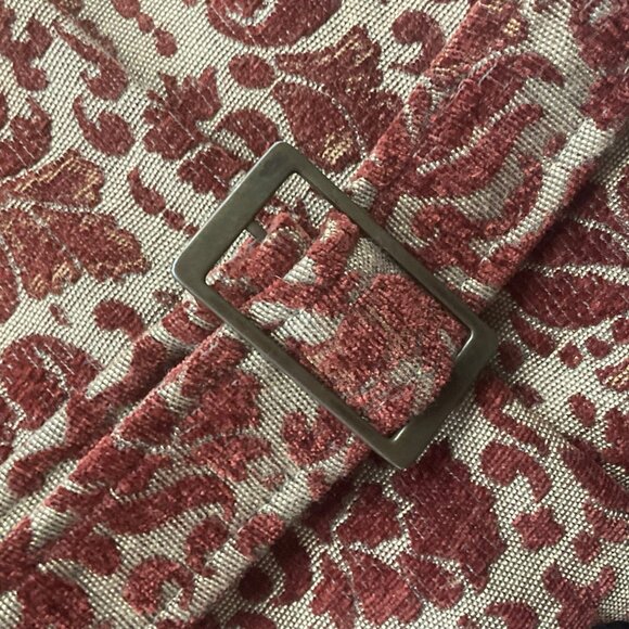 VTG Moda International Y2K Coat Orange Brown Brocade Tapestry Velvet Burnout - Picture 10 of 16